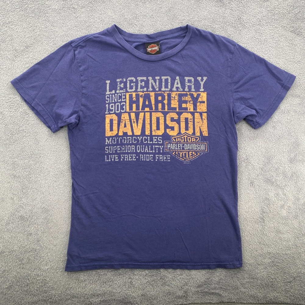 Harley-Davidson‎ T-Shirt Mens Large Blue 2014 Alamo City San Antonio Texas Tee